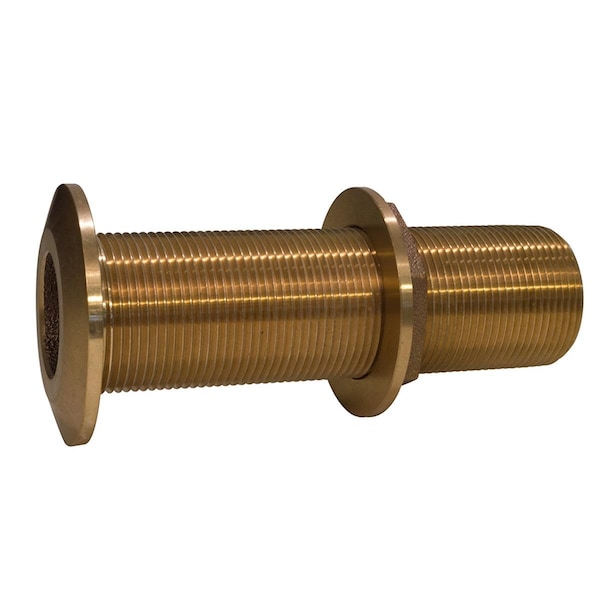 Overtime 1 in. Bronze Extra Long Thru-Hull Fitting with Nut OV2928914 - main